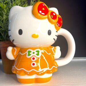 Hello Kitty Gingerbread Ceramic Mug 3D Sculpted Sanrio Collectible NWT